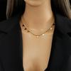 DIEYURO 316L Stainless Steel Star Pentagram Zircon Pendant Necklace Bracelets For Women Girl New Waterproof Choker Jewelry Set