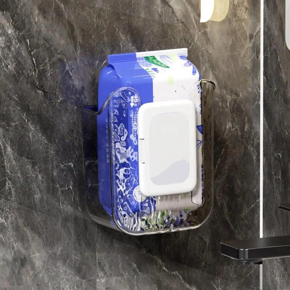 1Pcs Punch Free Tissue Box Wall Mounted Napkin Container Durable Paper Towel Holder  Bathroom