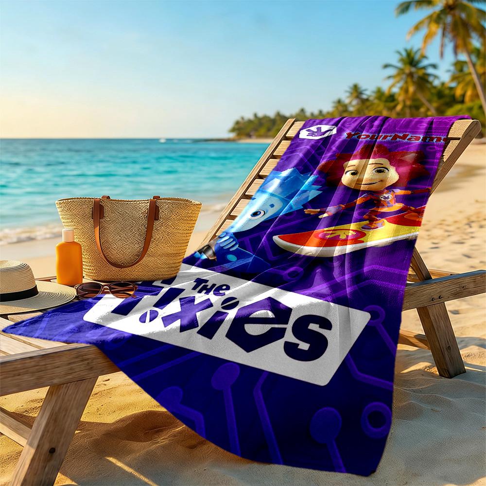Fixies Customize Your Name Beach Towel Soft Durable Quick-Dry For Beach Bathroom Outdoor Swimming Pool Camping Picnic Yoga Diving Vacation Accessories