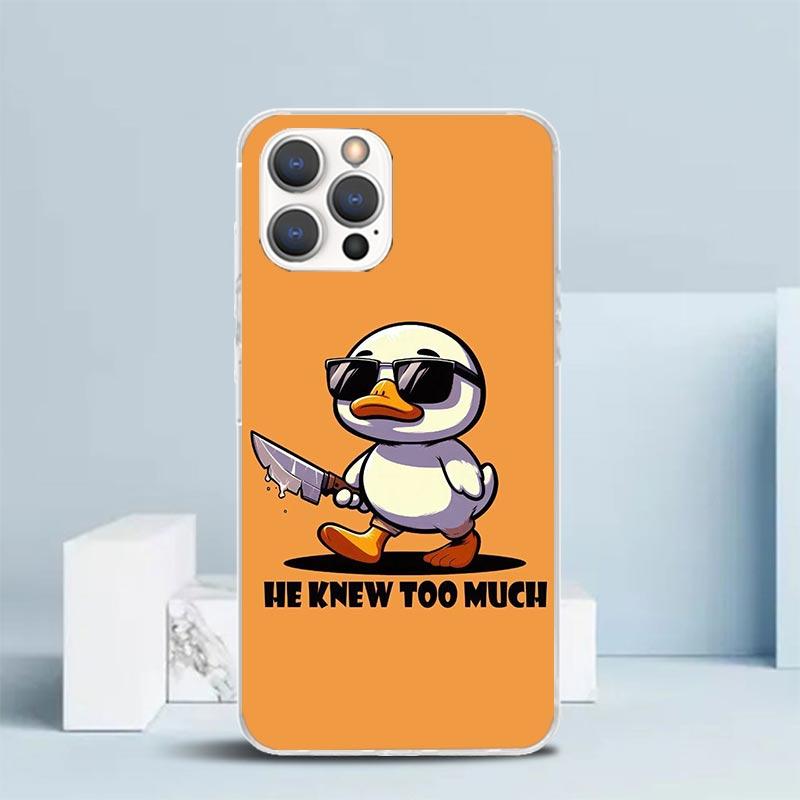 Funny Cute Yellow Duck You Soft Cover for iPhone 16 17 Air 15 14 Pro Max 16E Phone Case 13 Mini 12 11 7 SE 8 Print Pattern Fit C