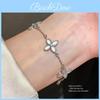 Zircon Shell Floral Jewelry Bracelet With Electroplated Finish For Women