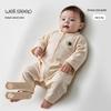 Willberu Baby Pure Cotton Long Sleeve Bodysuit - Safe Sleep Anti-Startle Crawling Suit for Autumn/Winter.