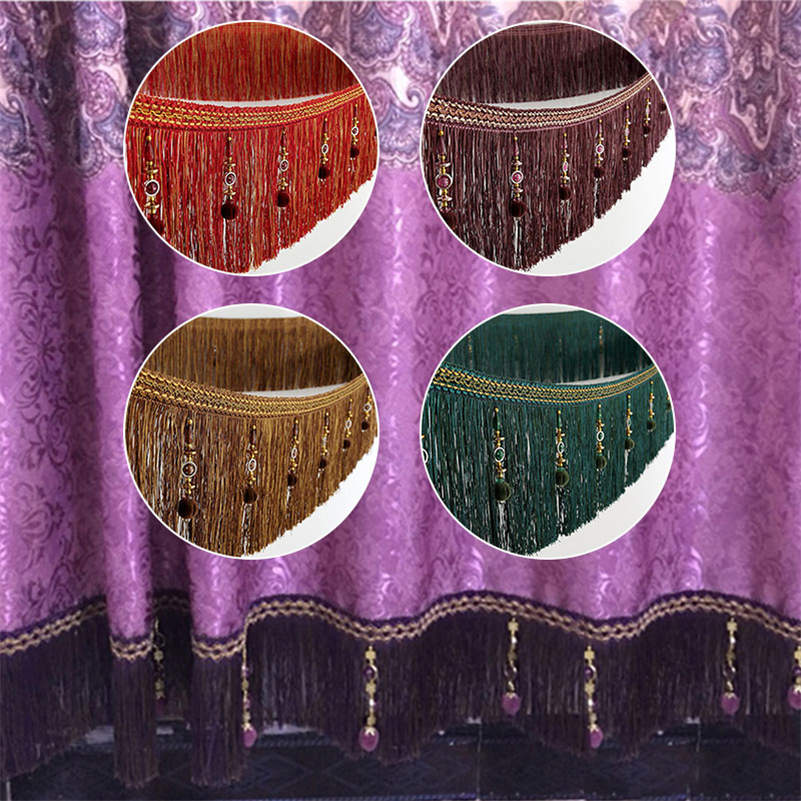 2/4/6 Meter European Style Tassel Beaded Curtain Fringe Sewing Trim DIY Sofa Curtain Trim Tassel Edge Decor Accessories 16-20cm