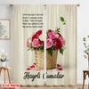2pcs 2D Flat Printing Curtain Friday Flowers Happy Wishes Polyester Without Electricity 0 for Multipurpose Event Decoration