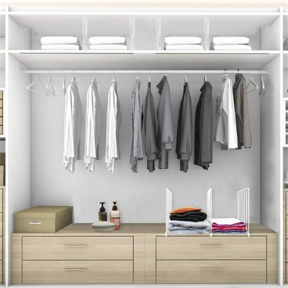 Metal Closet Divider White Shelf Divider Space Saving Closet Separator For Bedroom