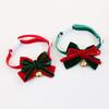 Adjustable Velvet Christmas Collar With Bow Bell Cats Dogs Holiday Pet Necklace