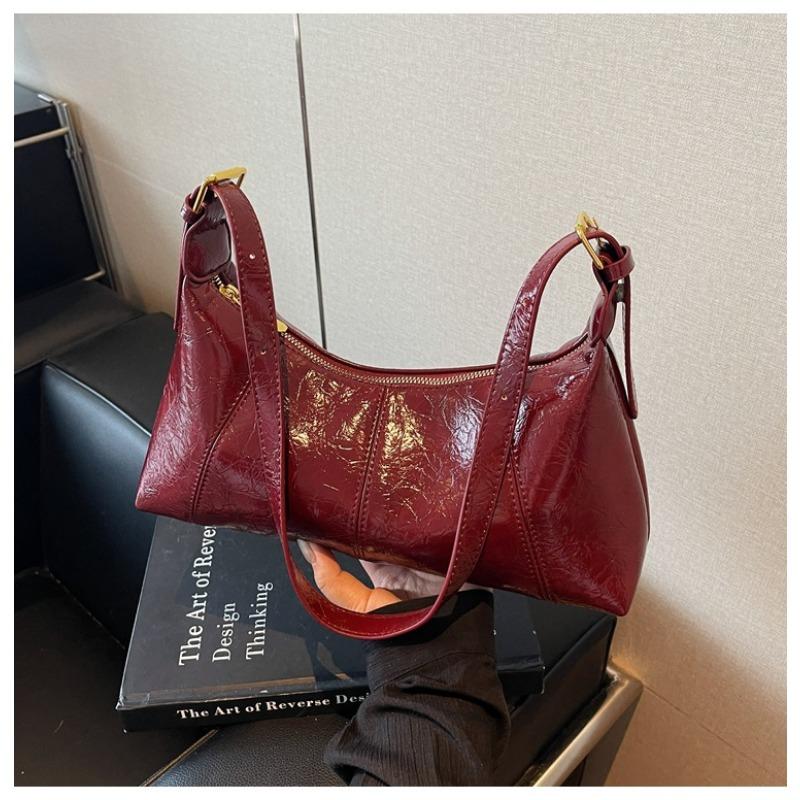 

Retro oil wax leather underarm bag women s autumn and winter new simple and versatile shoulder bag women s fashion oblique bag бордовый