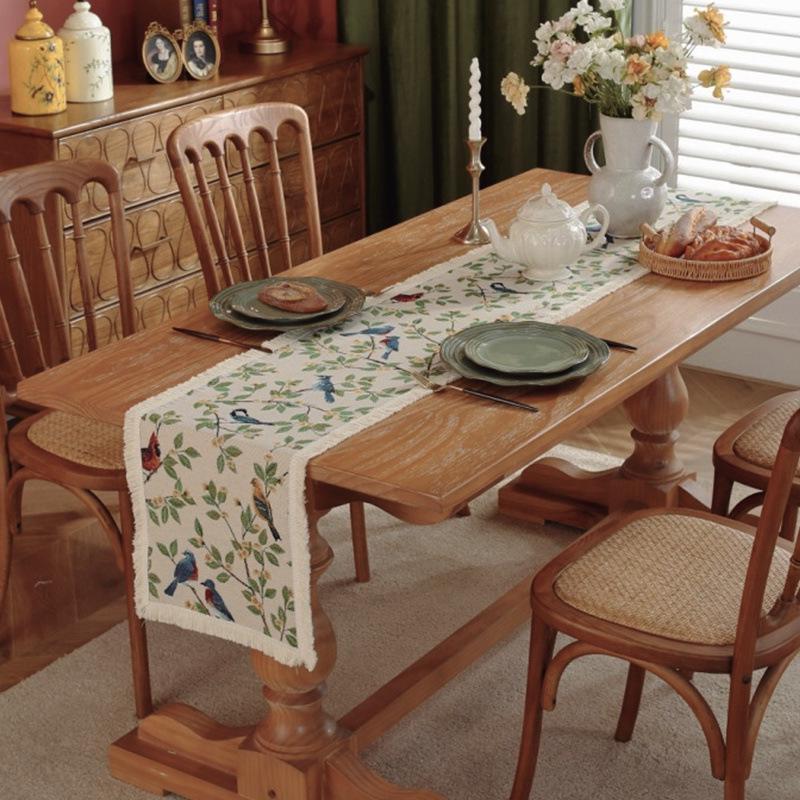 Bohemian Cotton Thread Nordic Table Runner: Retro American Country Mori Style for Coffee Table & TV Cabinet