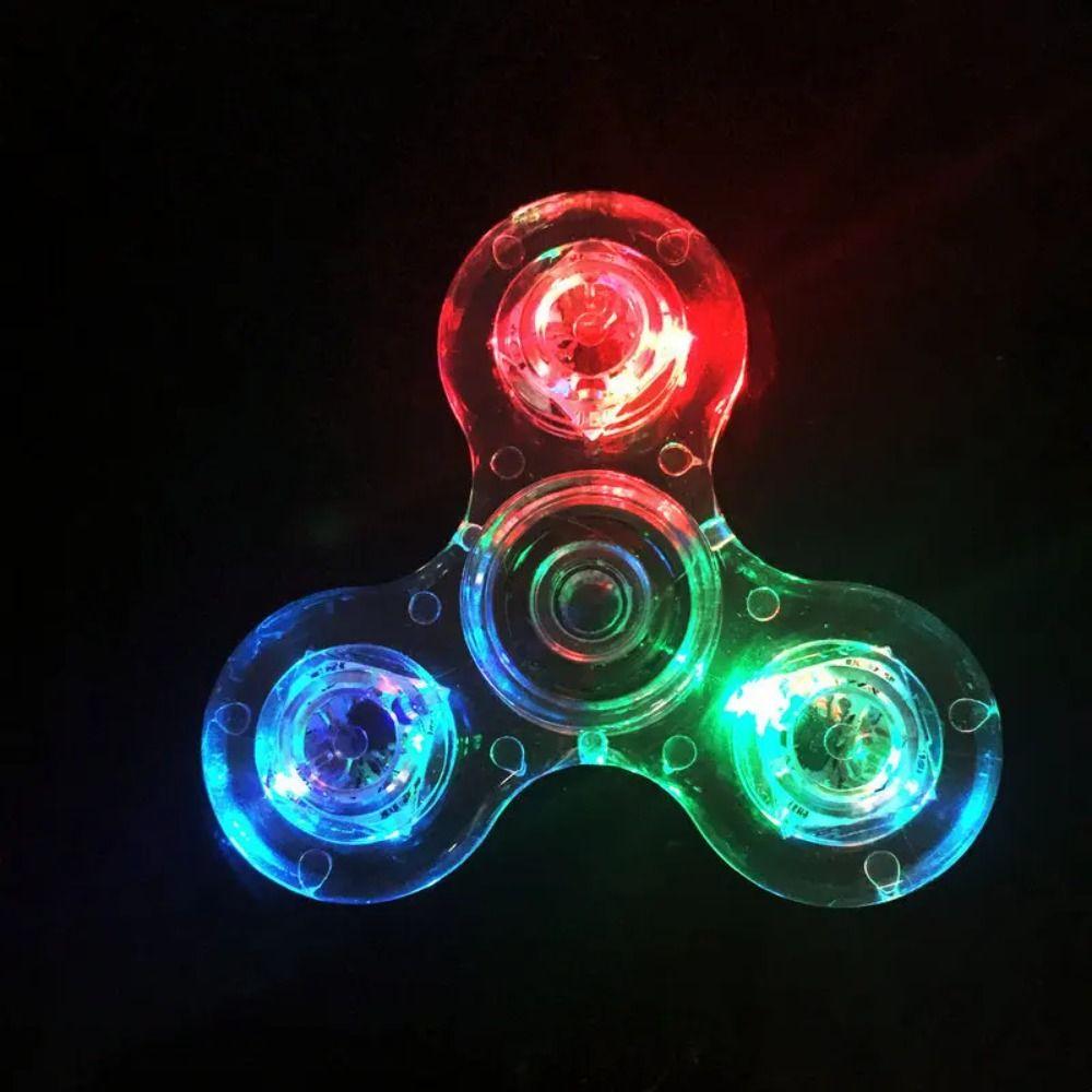 

Transparent Beaming Hand Spinner LED Light Electric Fingertip Toy School Clover Style