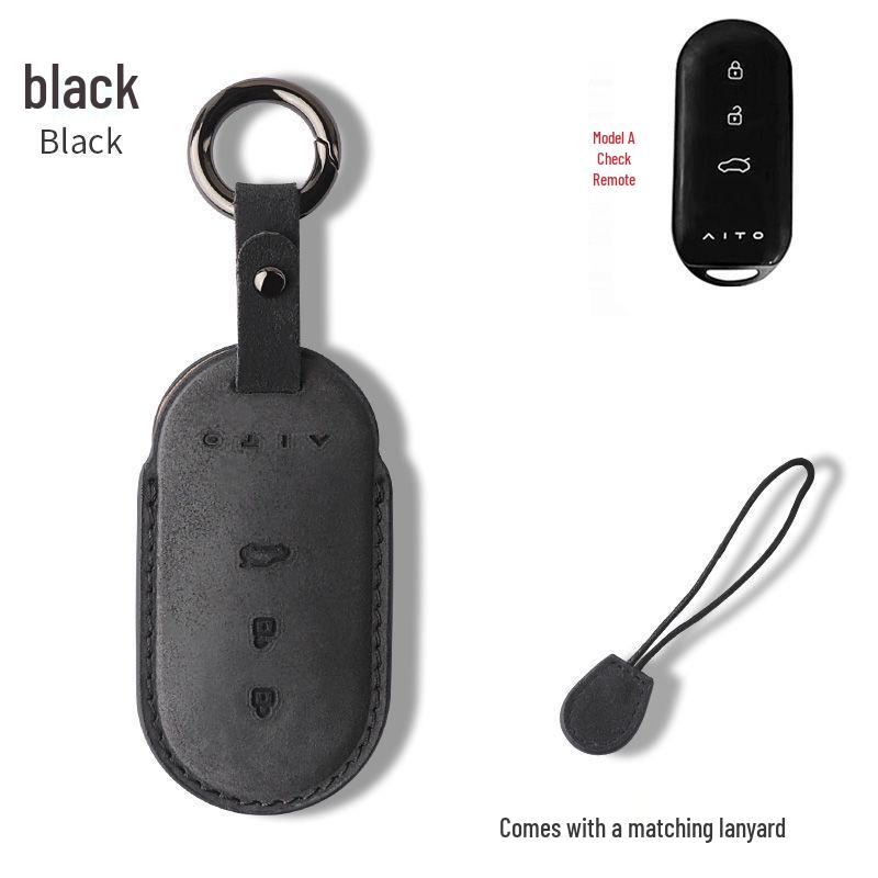

Huawei AITO Wenjie Suede Key Case for M5/M7/M5EV - Smart Remote Protective Shell with Buckle Model A - 3 Smart Buttons