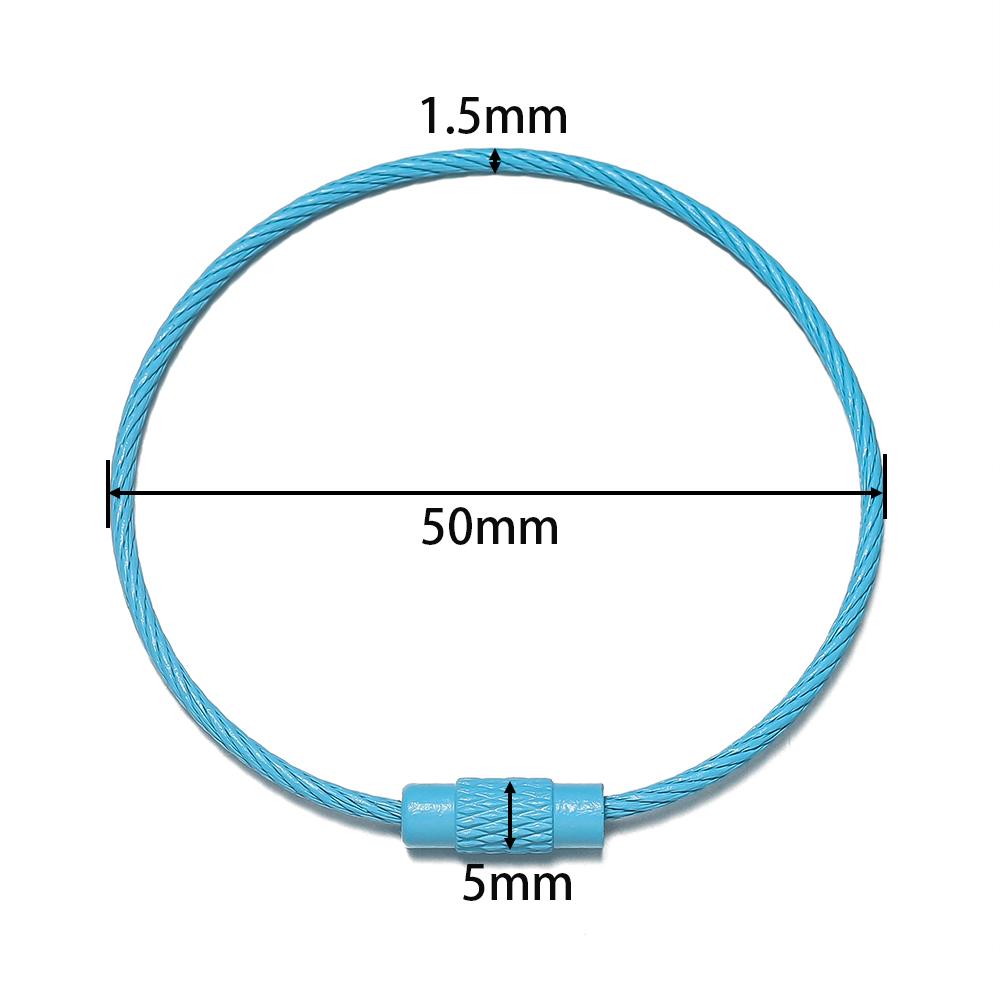 10pcs/Lot Colorful Iron Wire Keychain Cable Loop Screw Lock Rope Key Holder Keyring Key Chain Rings for Jewelry Making Supplies