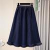 Spring/Summer Plus Size Elastic Waist Denim Skirt: Figure-Flattering, Tummy-Concealing, Fashionable Ruffle Hem for Women