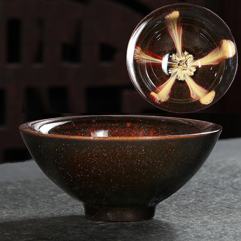 

Чайная чашка ручной работы из керамики в японском стиле, черная, маленькая, одинарная, для смены печи, чаша для чая пуэр, старинная чашка для медитации, чайный сервиз кунг-фу