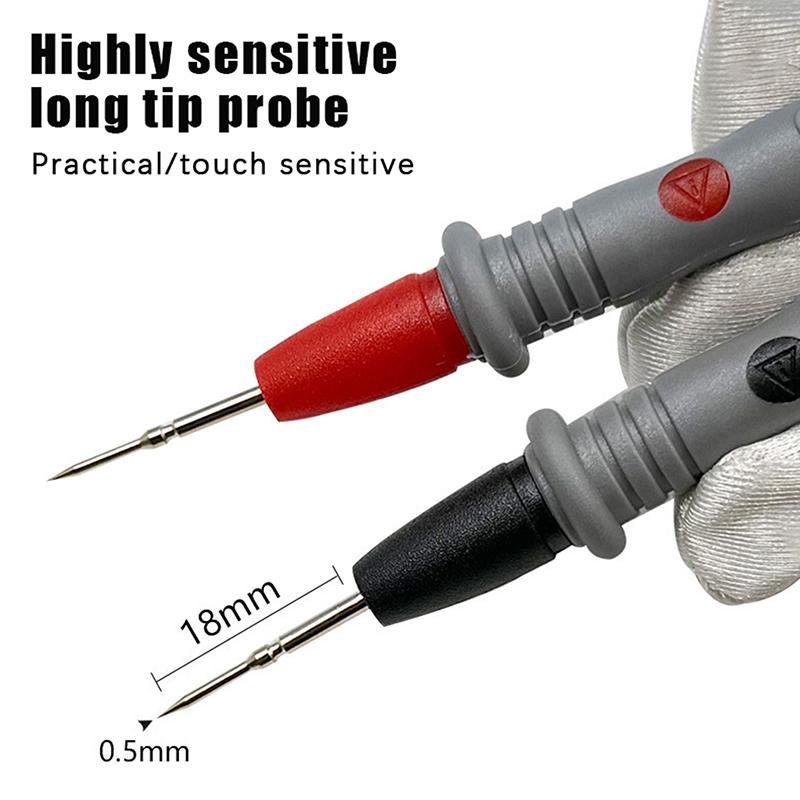 20A 1000V Multimeter Test Leads Extra Sharp Steel Needle Extended Universal Fine Tip PVC Anti-Freeze Probe Accessories