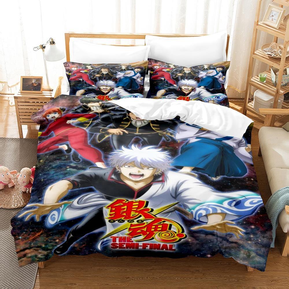 Fashion 3D Anime Bed Sheet Set Gintama Bedding Set Single Twin Full Queen King Size Bed Set Adult Kid Bedroom Duvet Cover Sets