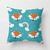 Cartoon Fox Animal Car Pillowcase Polyester Cushion Covers for Living Room Throw Pillow Case 45*45 Sofa Decoration