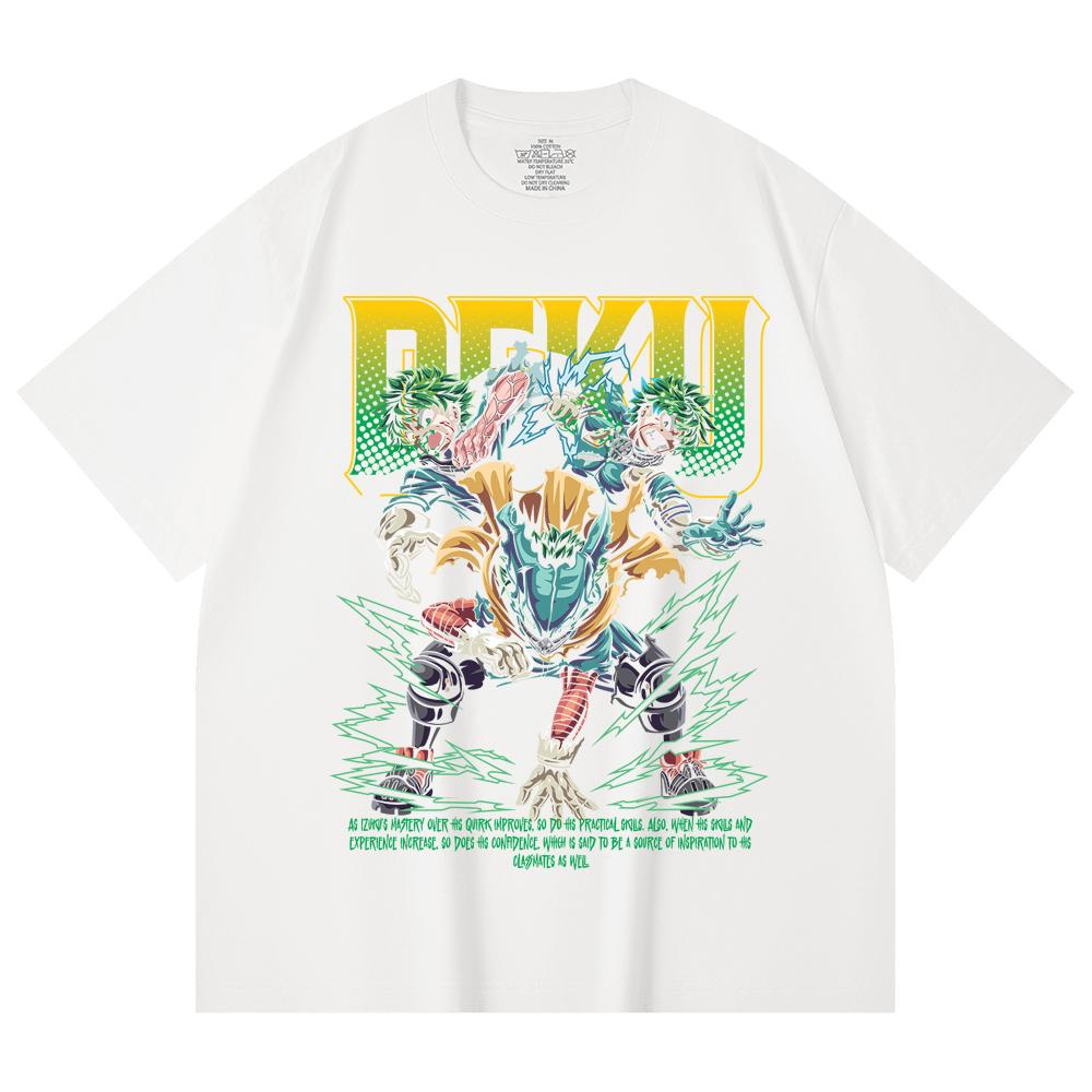 230 Gsm 100% Cotton My Hero Academia V15 Deku Print Unisex Heavy Cotton T Shirt