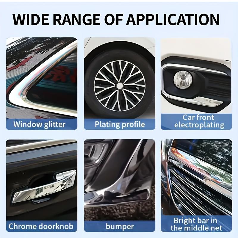 Chrom Nachlackierung Reparaturpaste, Chromoberflächen wiederherstellen, Wartungskit, Polierset für Autoscheiben, Embleme, Lang anhaltender Glanz