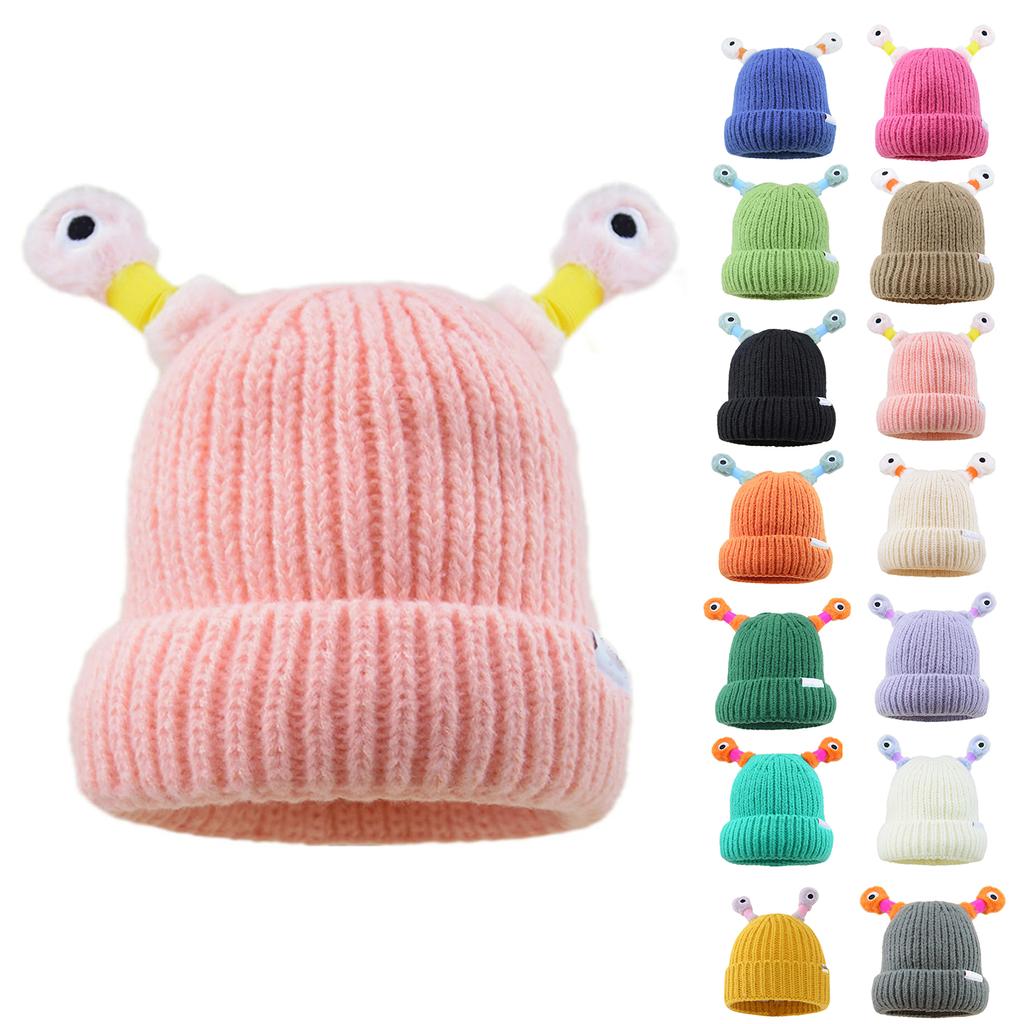 Winter Light-up Antenna Baby Knitted Hat, Cute Cartoon Knitted Cap, Windproof Baby Hat For Children And Infants