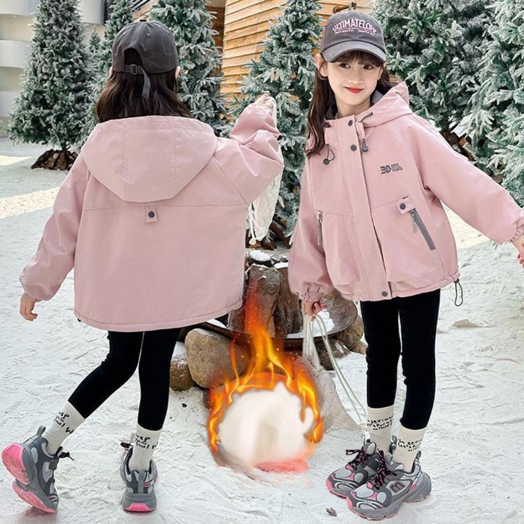 Girls' Fashion Coat Autumn and Winter Children's Casual Double-sided Padded Jacket