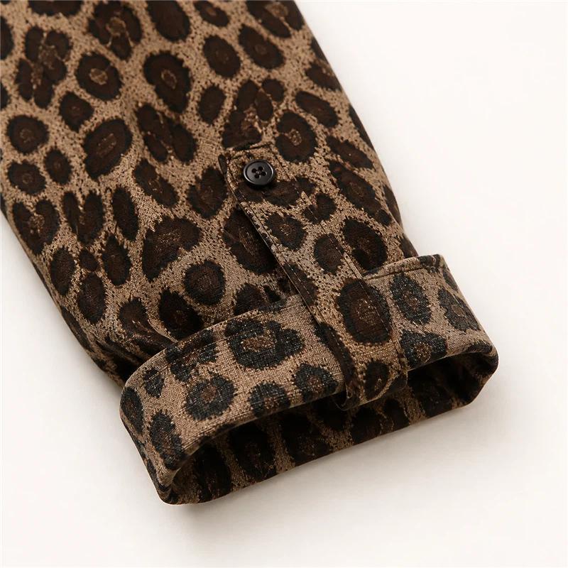 Chiffon Style Shirt New Printed Loose Top Slim Shirt Fashionable Leopard Print Shirt