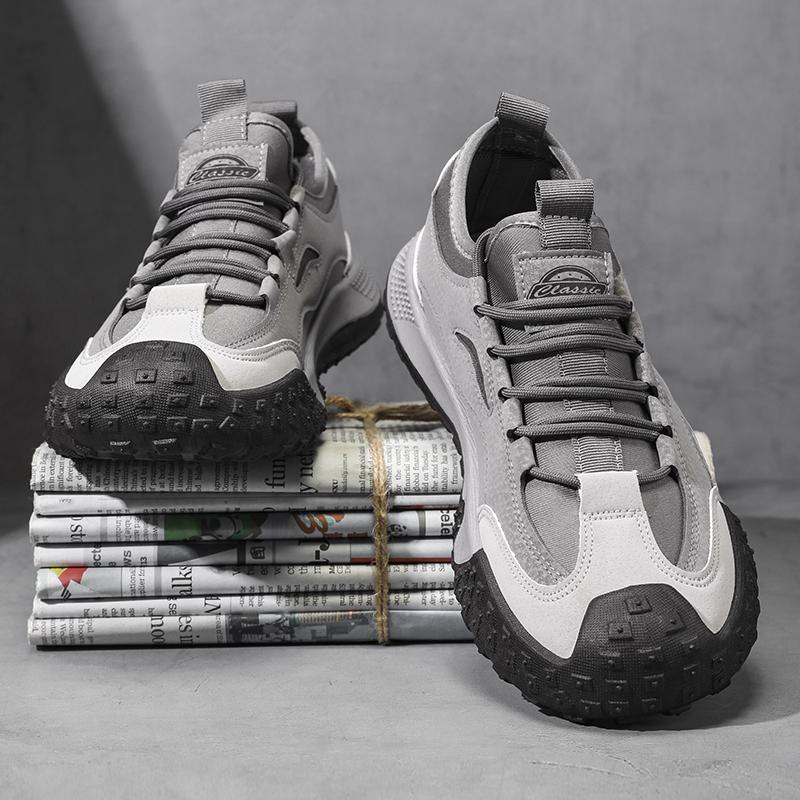 

Повседневные мужские кроссовки для ходьбы на открытом воздухе, модные нескользящие походные туфли, легкая рабочая обувь, замшевая спортивная обувь, дышащая обувь 44 серый