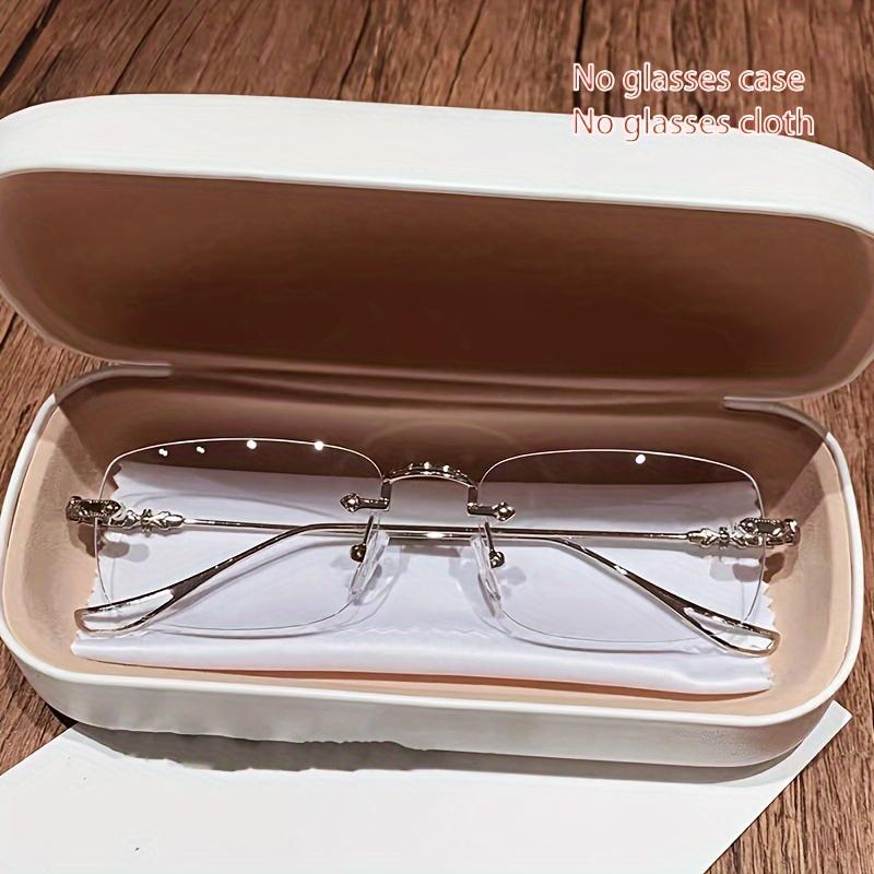 Vintage Men Cutting Frameless Reading Eyeglas Optical Glasses Frame Presbyopia Eyewear With Anti Blue Light 0 +1.0...+4.0