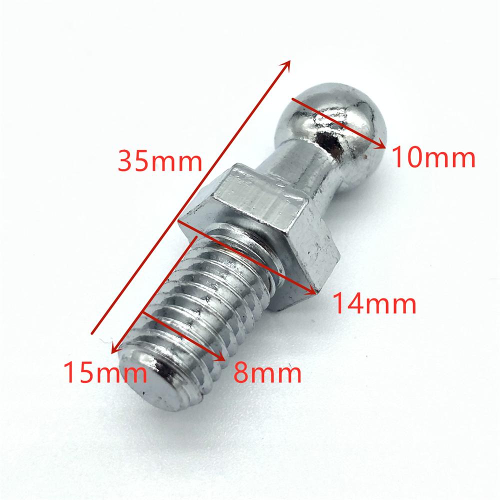 For Spring Lift Supports 2x 10mm M8 M6 Universal Boot Bonnet Gas Strut End Fitting Connector Ball Screw Bolt Pin Joint Valve