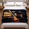 Music General Theme Soft Blanket Personalized Custom Name Text Print Warm Blanket Home Sofa Bedroom Decor