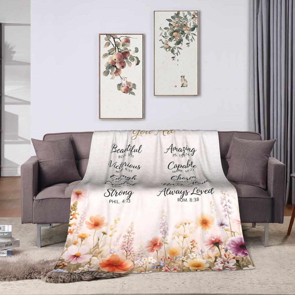 Christian Gifts Mom Religious Inspirational Faith Blankets Warm Cozy Throw Blanket Winter Girl Outdoor Travel Office Bedspread