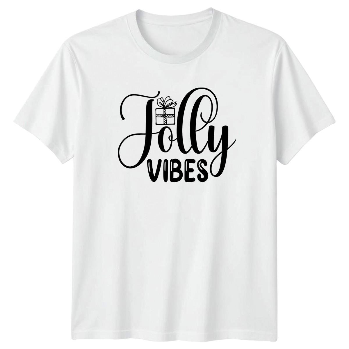 Jolly Vibes T-Shirt Festive Sayings Christmas Christmas Gift For Him And Her M