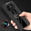 Case For Huawei Mate 70 Air PU Leather Matte Magnetic Ring Holder Phone Shockproof Cover For Mate70Air Silicone Soft Frame Shell