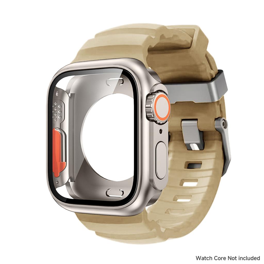 Case+Silicone Strap For Apple Watch S11 S10 46mm Change to Ultra PC Cover For iWatch Series 9 8 7 45mm Series 6 5 4 SE3 44mm