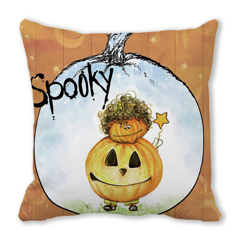 Halloween Horror Pumpkin Print Pattern Cushion Cover for Home Living Room Sofa Decoration Square Polyester Pillowcase