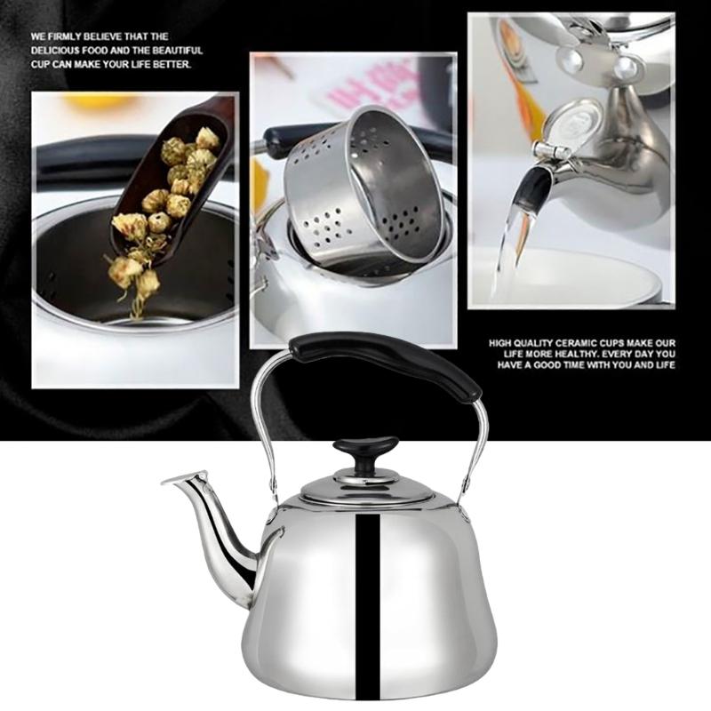 Large Multiple Capacity Whistling Kettle Corrosions Resistant Materials Loud Notification for Boiling Water Compatible Gas Induction Stove