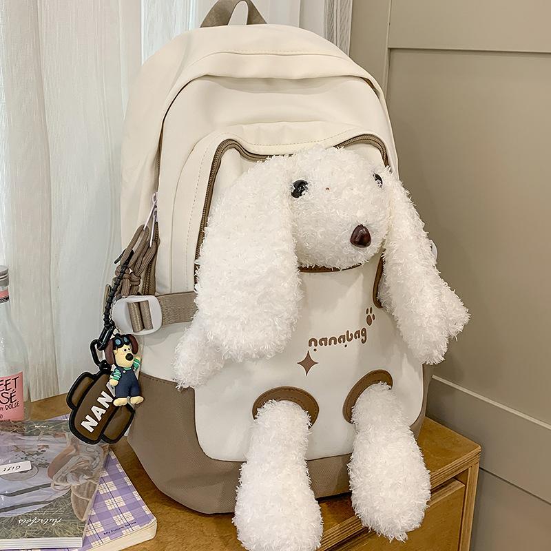 Cute rabbit schoolbag girl new fashion girl high-value student doll backpack junior high school student backpack