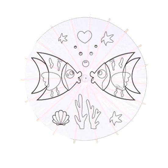 DIY Coloring Paper Umbrella with Bamboo Handle Handmade Chinese Oiled Paper Umbrella White Paper Umbrella Japanese Parasol Decoration