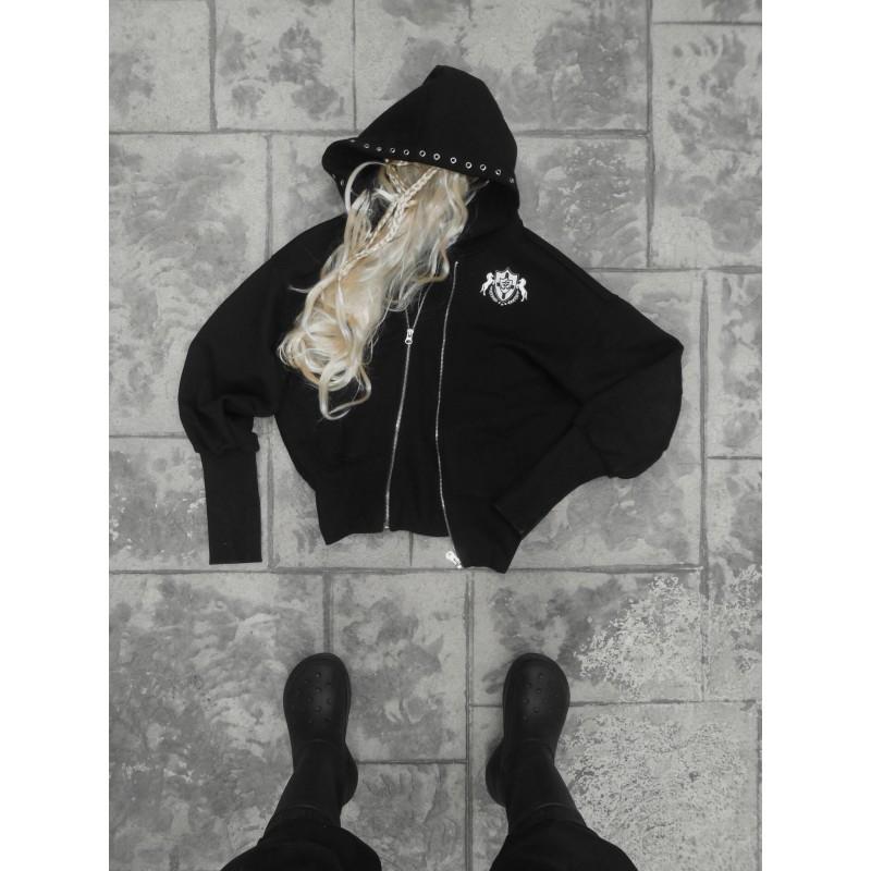 Unisex Streetwear Hooded Zip-Up Sweatshirt With