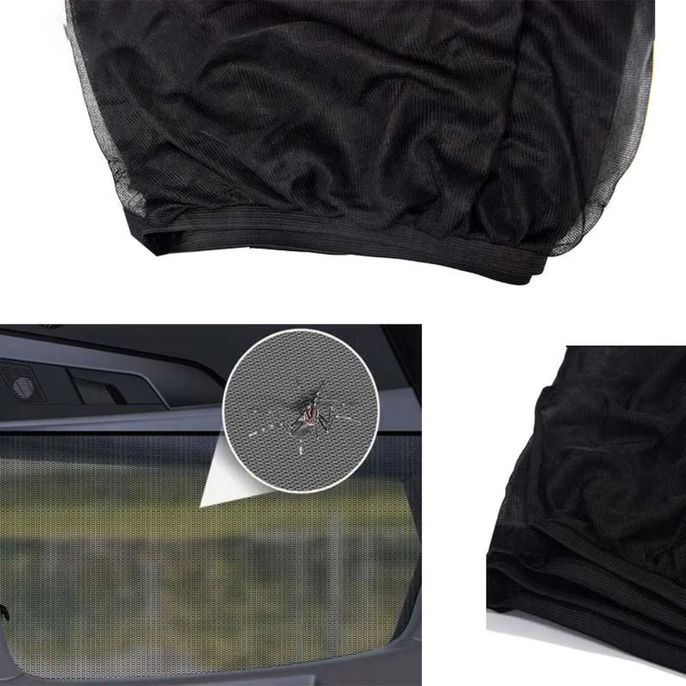 2Pcs Car Sun Visor Rear Side Window Sun Shade Mesh Fabric Sun Visor Shade Cover Shield UV Protector Black Car Sunshade Curtain