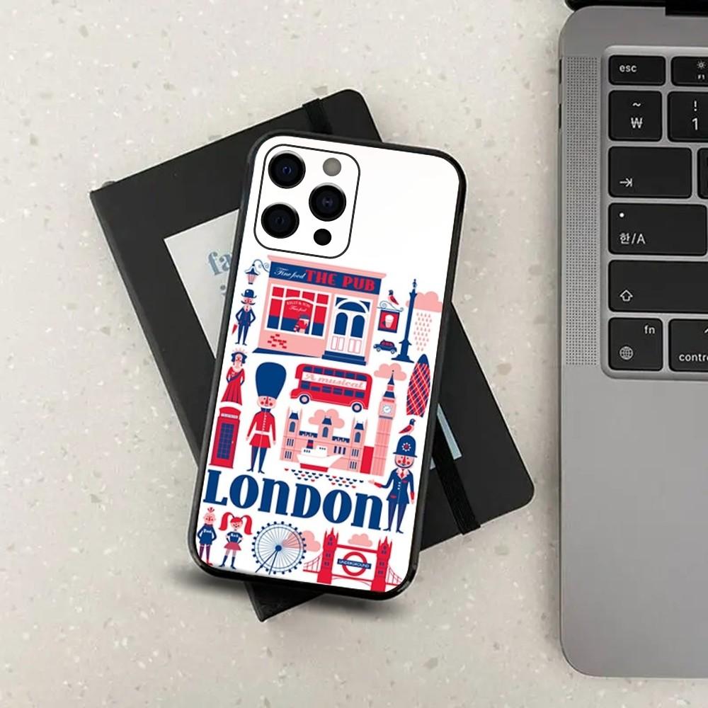 London Red Bus Big Ben Phone Case For Apple iPhone 15,14,13,12,11,Pro,X,XS,Max,XR,Plus,Mini Soft Black Cover