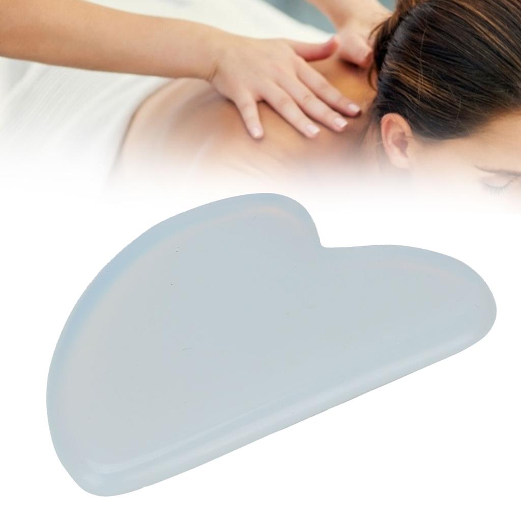 Gua Sha Tábla Fehér Opál Kő Szív Alakú Kaparó Masszázseszköz Arcra, Nyakra, Testre