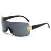 Y2K Brand Designer Luxury One Piece Rimless Rectangle Sunglasses Women For Men Vintage Goggle Punk Sun Glasses Popular Shades