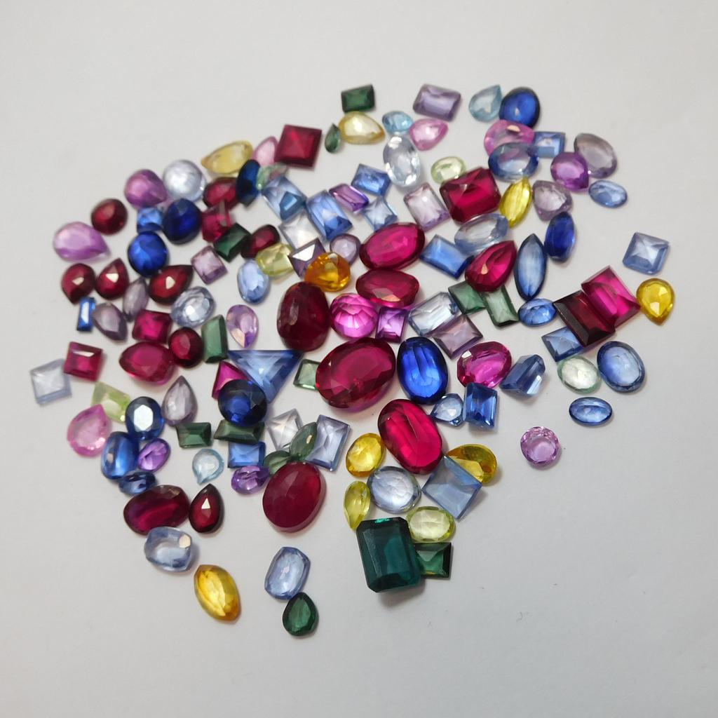 Color Mezclado ZAFIRO Natural REAL CERTIFICADO 15.74 Ct Gema Suelta Lote Formas Mixtas RP-89
