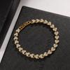 Luxury Roman Crystal Geometric Chain Bracelets for Women Trendy 2026 Goth Full Rhinestone Charm Bangles Wed Jewelry Accessories