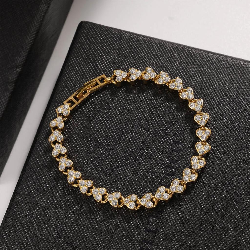 Luxury Roman Crystal Geometric Chain Bracelets for Women Trendy 2026 Goth Full Rhinestone Charm Bangles Wed Jewelry Accessories