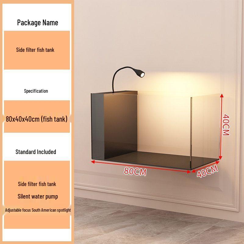 Ultra-Clear Glass Fish Tank with Integrated Stand and No-Change Water System