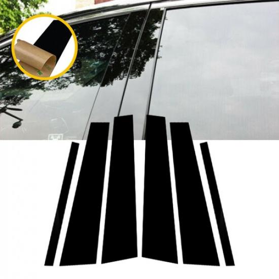 Black Pillar Posts 6Pcs Door Cover Trim Decal Window For Honda 2008-2012 Accord