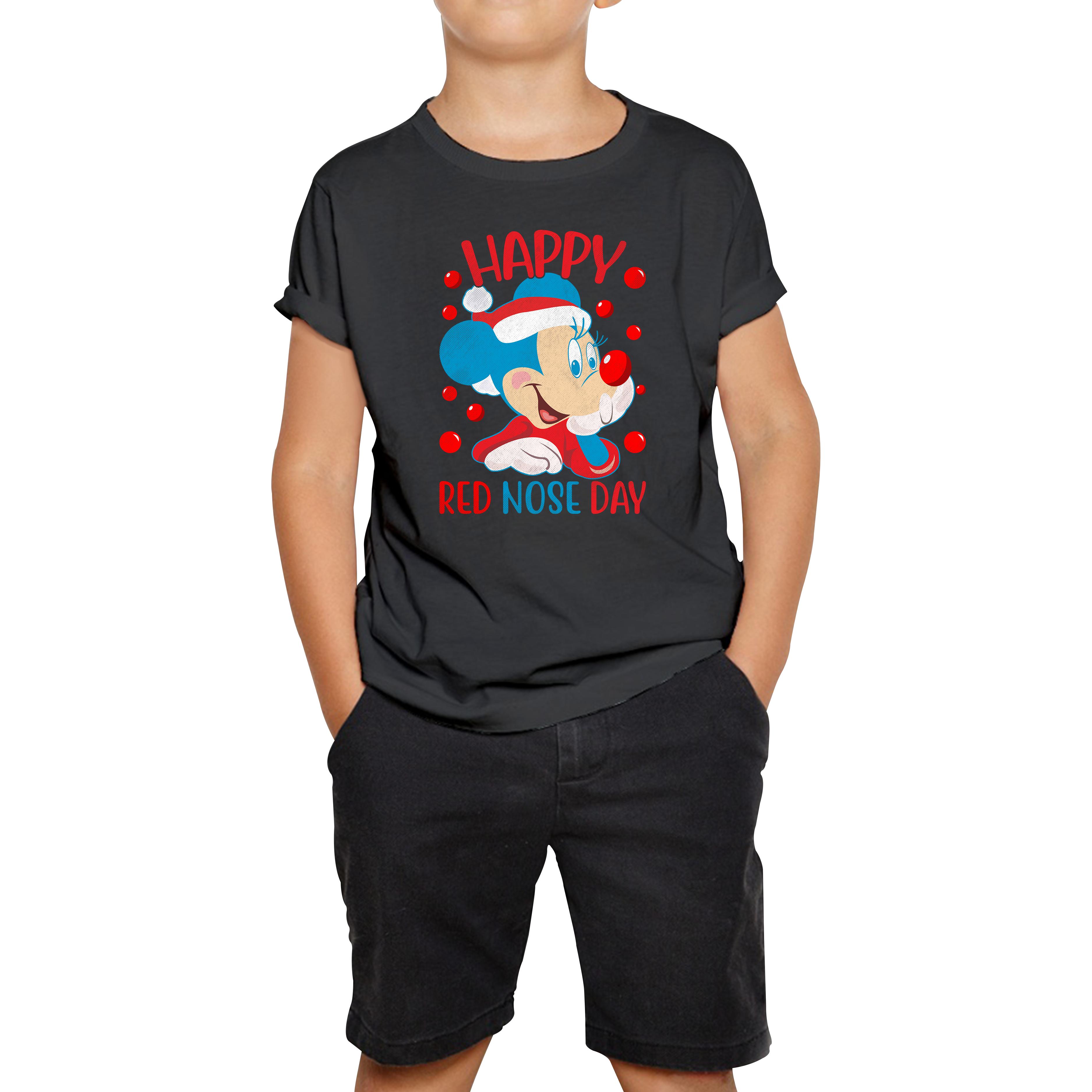 Happy Red Nose Day Mickey Mouse Red Nose Day Minnie Mickey Mouse Comic Relief Disneyland Cartoon Lover Kids Tee 140