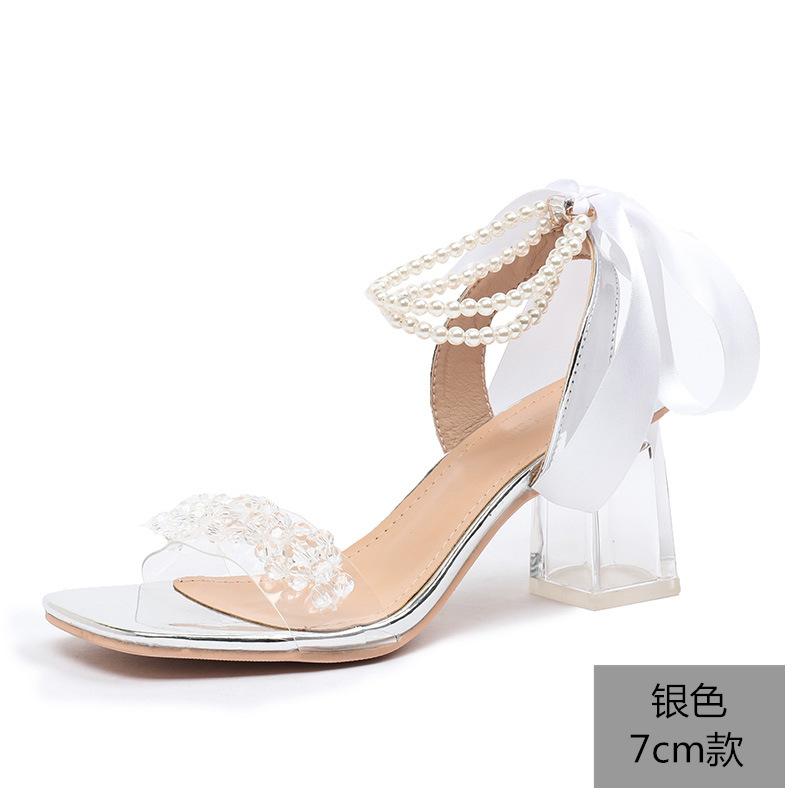 

Rhinestone word with high heels women s silver summer thin heels niche temperament design sense crystal heel sexy sandals women 40