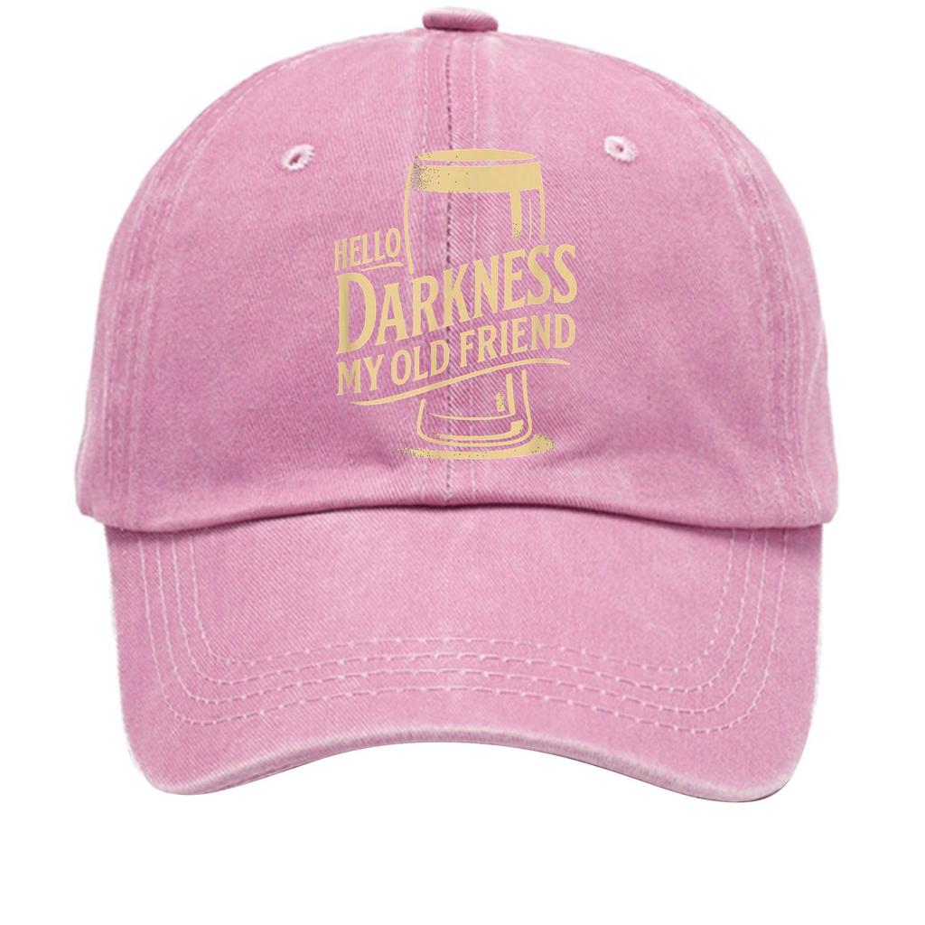 Washed cotton baseball cap with printed distressed soft top denim hat, vintage hat